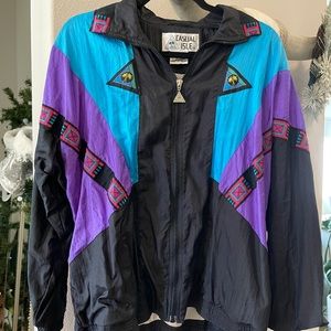 Casual isle 80s windbreaker jacket Medium